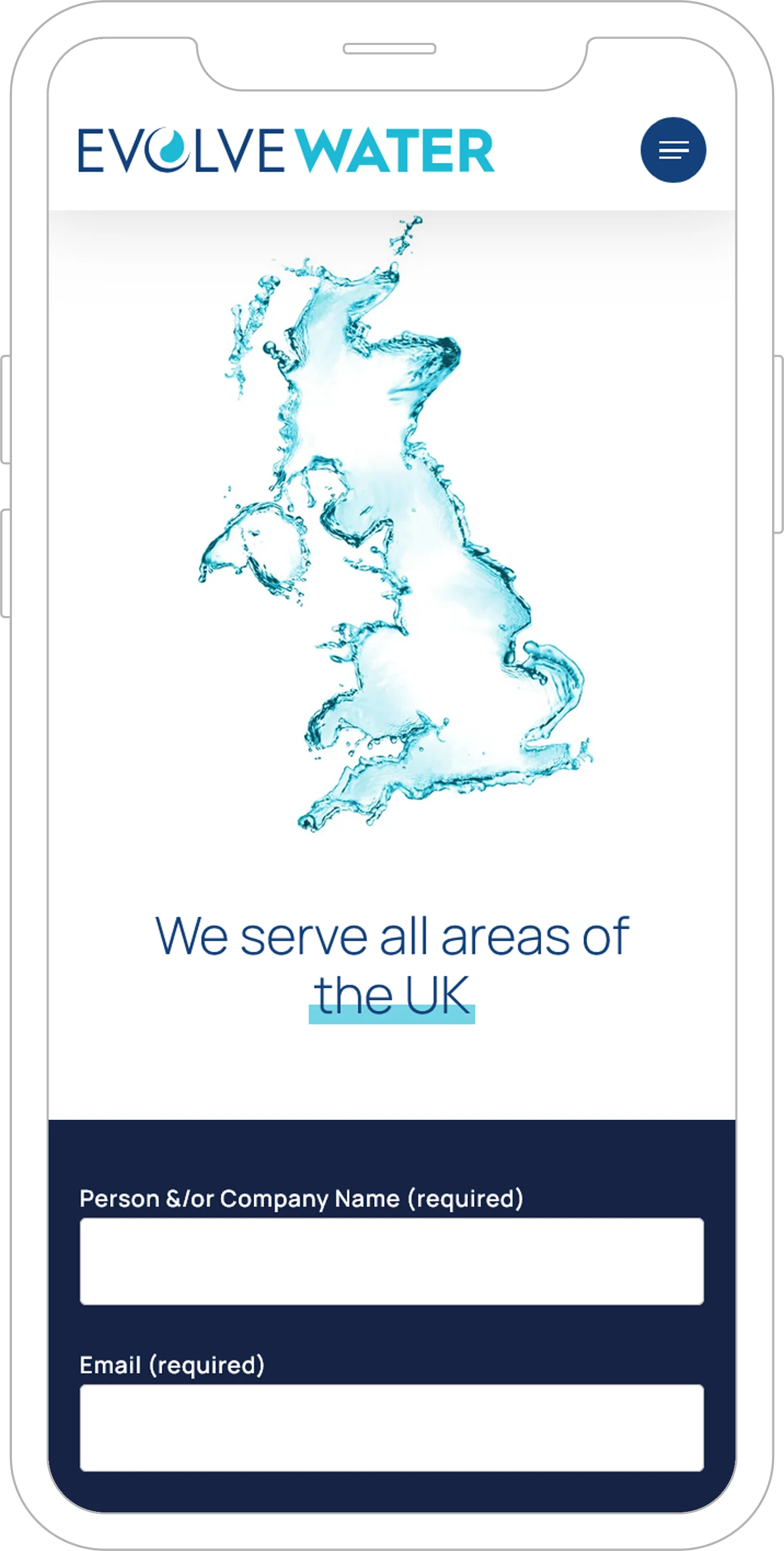 Evolve Water portfolio showcasing branding, graphic design, and custom website development for a sustainable water solutions company